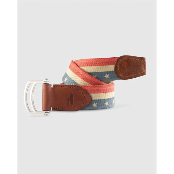 NEW JOHNNIE-O men's usa belt in red/navy